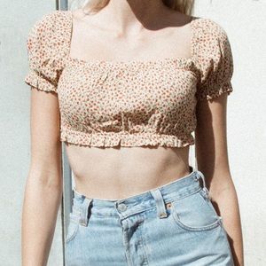 Brandy Melville Floral Mira Crop